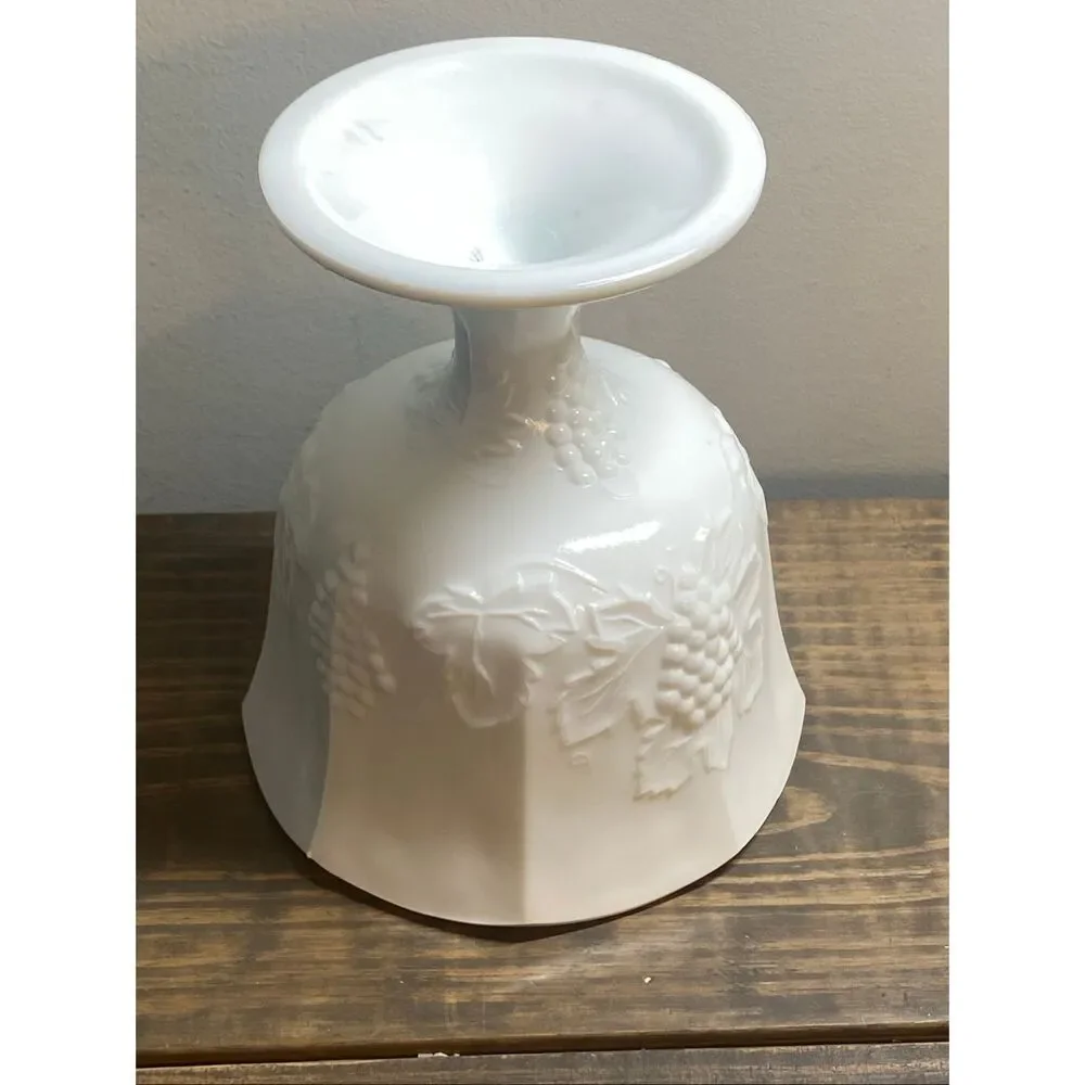 Indiana Glass Colony Harvest Grape Milk Glass Pedestal Footed Planter Compote